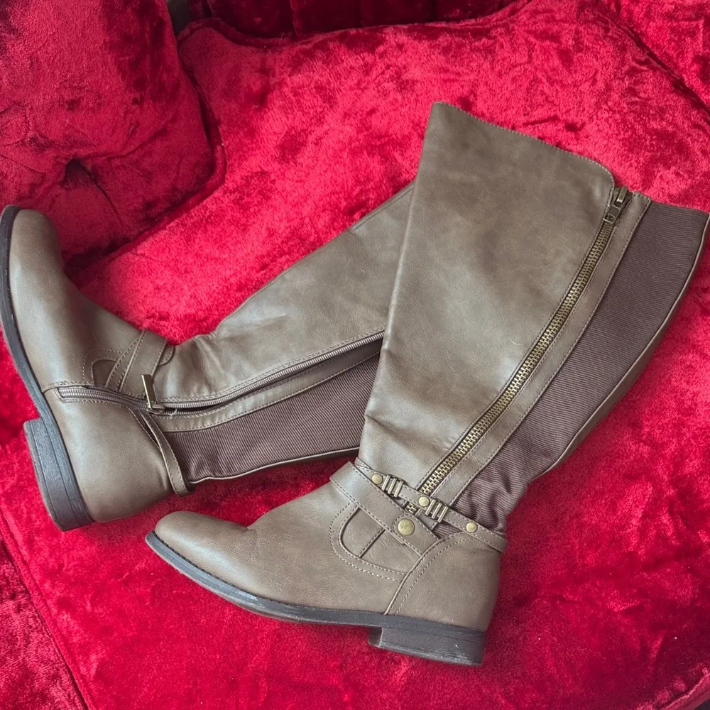 Lane‎ Bryant Tan Over the Knee Boots